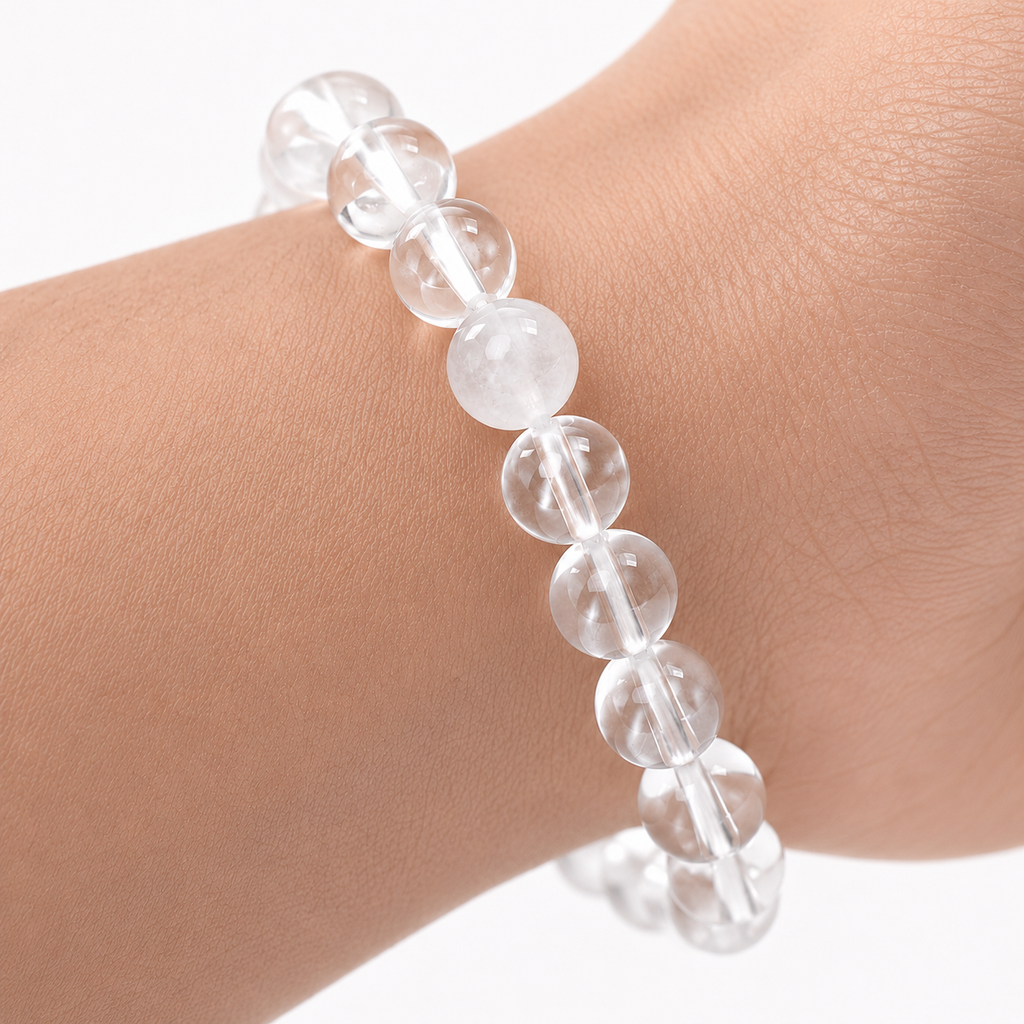 Natural Sphatik Bracelet (8mm) – Authentic Clear Quartz Crystal Wrist Accessory
