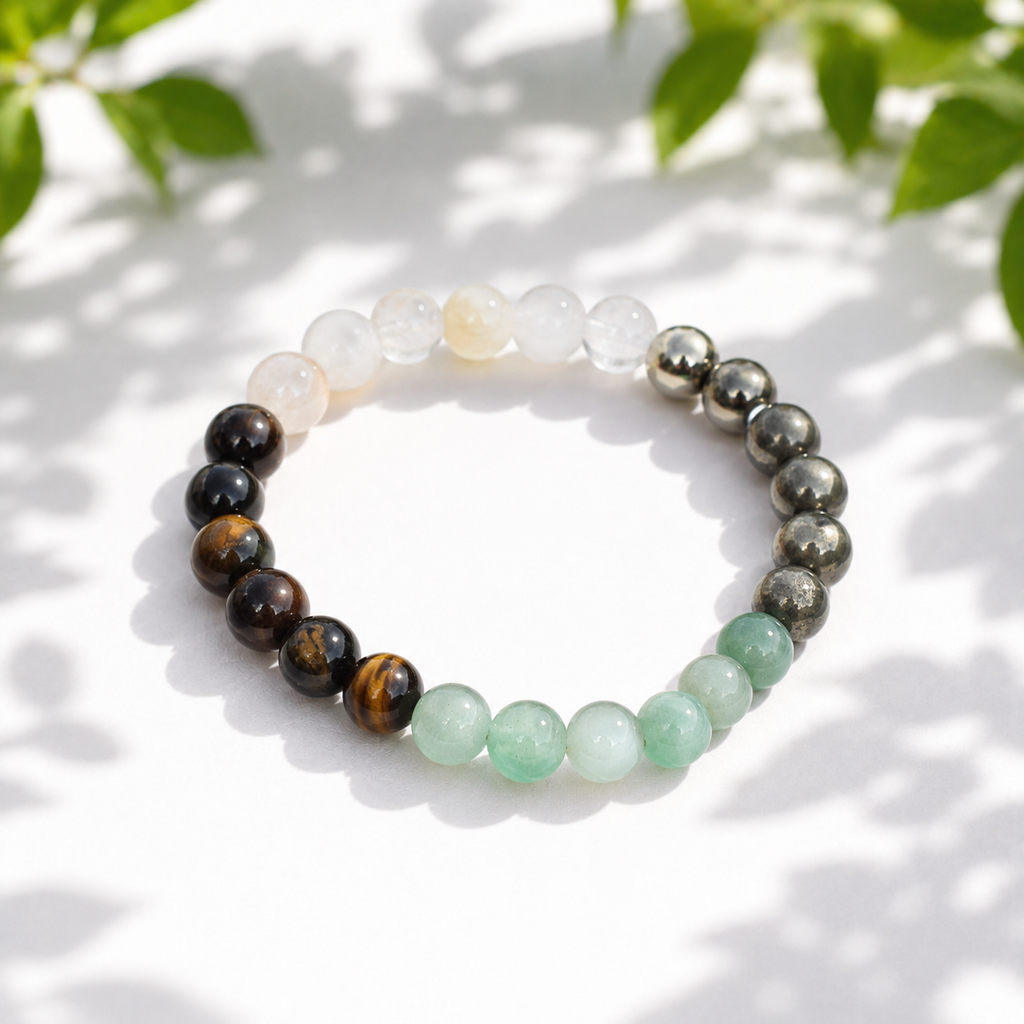 Natural Dhan Yog Bracelet (8mm) – Multi-Gemstone Combination Wrist Accessory
