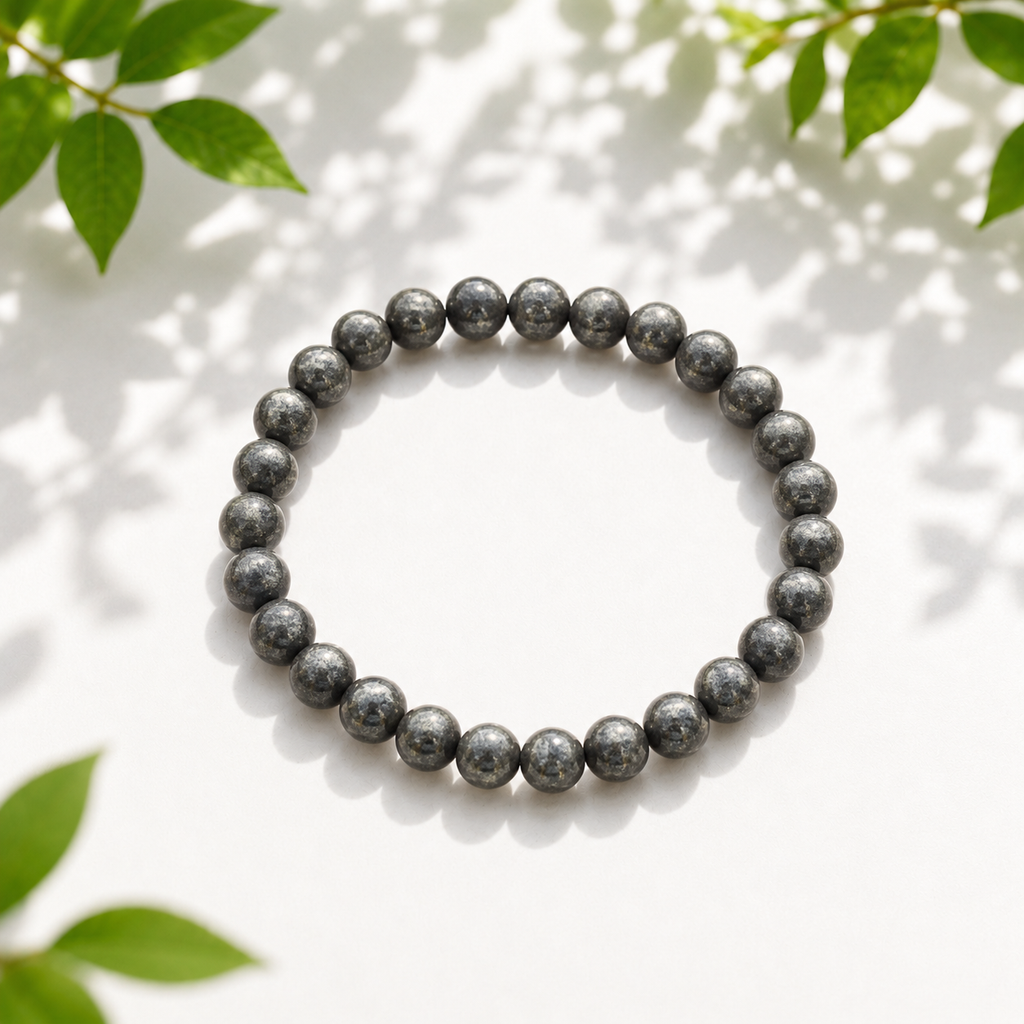 Natural Raw Pyrite Bracelet (8mm) – Authentic Metallic Gold Gemstone Wrist Accessory
