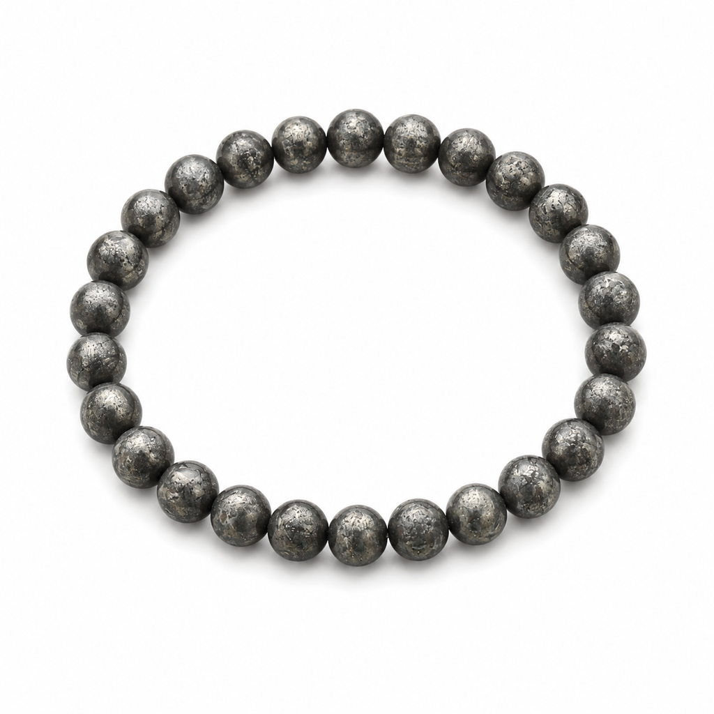 Natural Raw Pyrite Bracelet (8mm) – Authentic Metallic Gold Gemstone Wrist Accessory