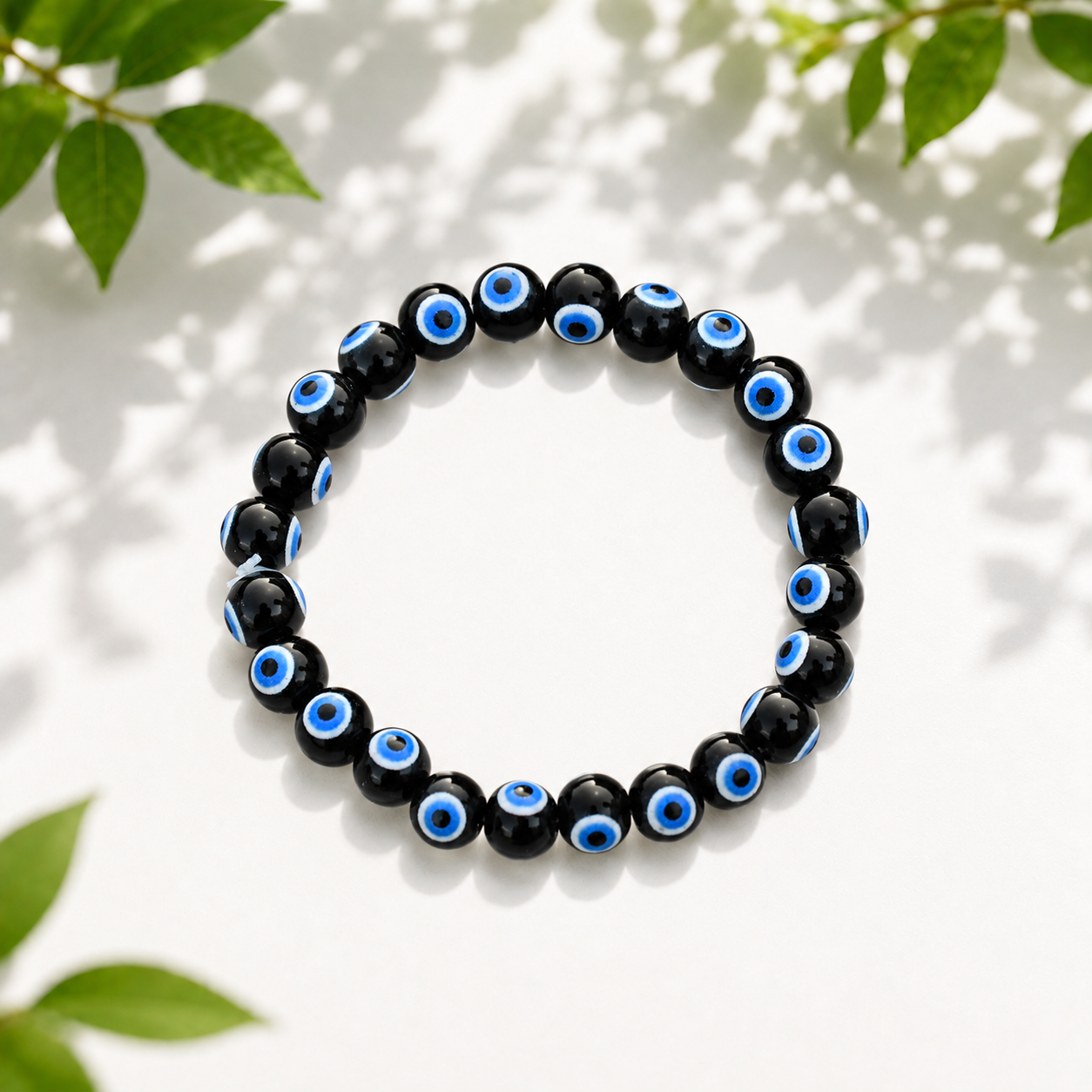 Classic Evil Eye Bracelet (8mm) – Authentic Symbolic Protection Charm Wrist Accessory