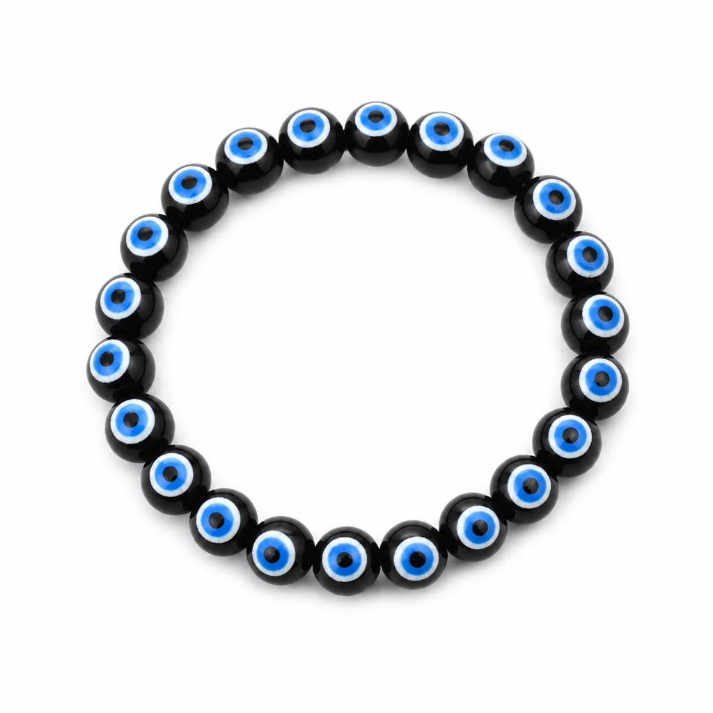 Classic Evil Eye Bracelet (8mm) – Authentic Symbolic Protection Charm Wrist Accessory