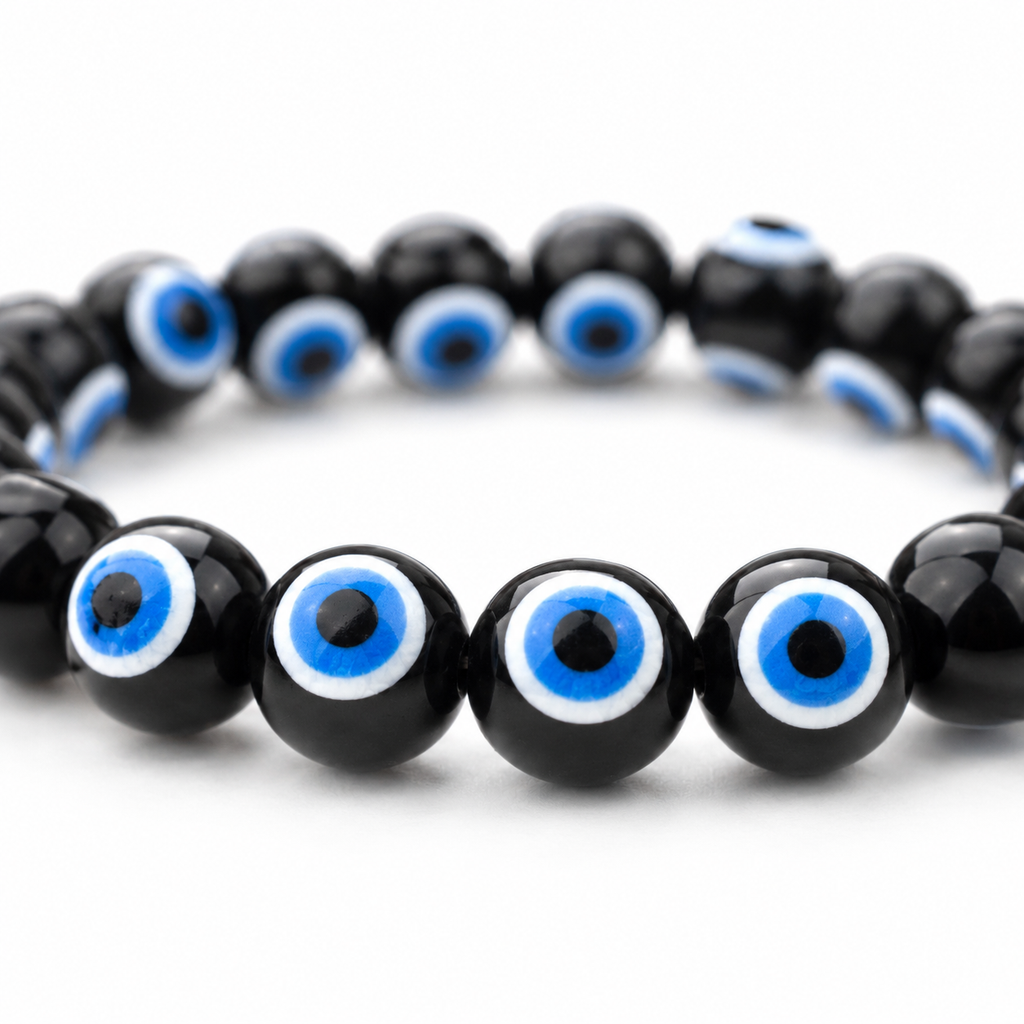 Classic Evil Eye Bracelet (8mm) – Authentic Symbolic Protection Charm Wrist Accessory