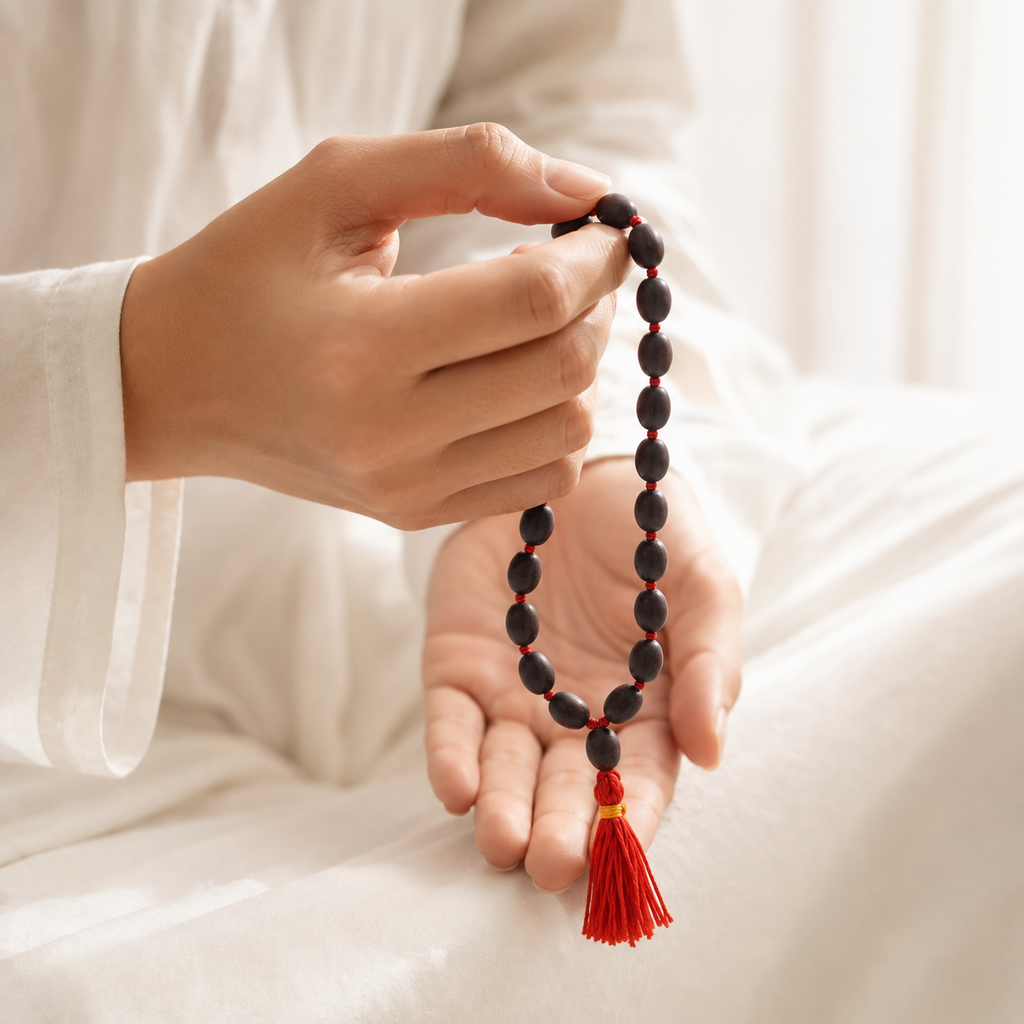 Natural Kamalgatta Mala 21+1 (10mm) – Authentic Lotus Seed Chanting Beads