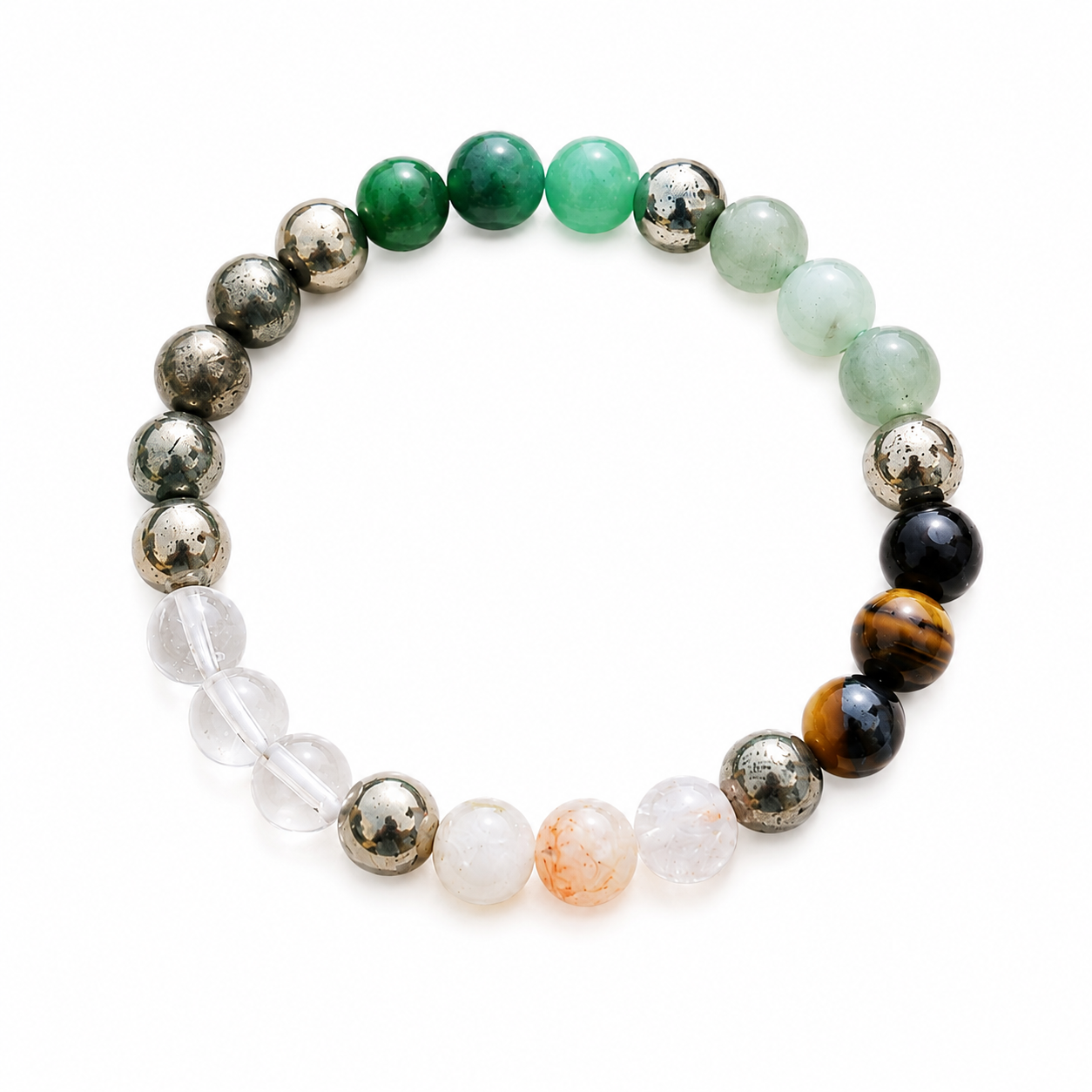 Natural Money Magnet Bracelet (8mm) – Authentic Multi-Gemstone Combination Wrist Accessory