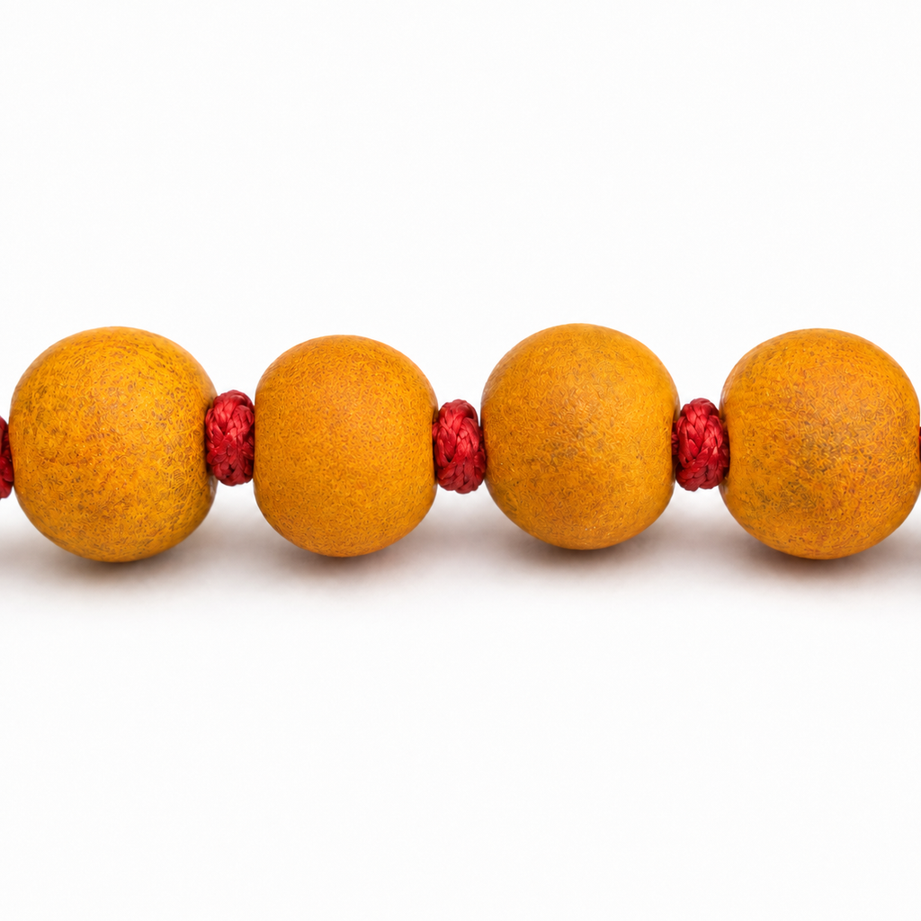 Natural Haldi Mala 21+1 (10mm) – Authentic Turmeric Wood Chanting Beads