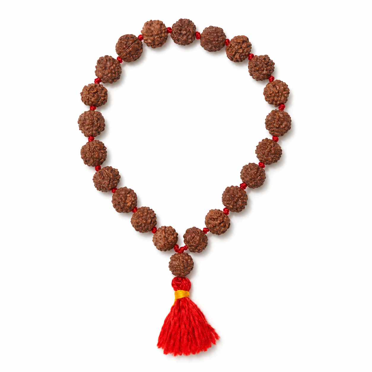 Natural Rudraksha Mala 21+1 – Authentic Rudraksha Seed Chanting Beads