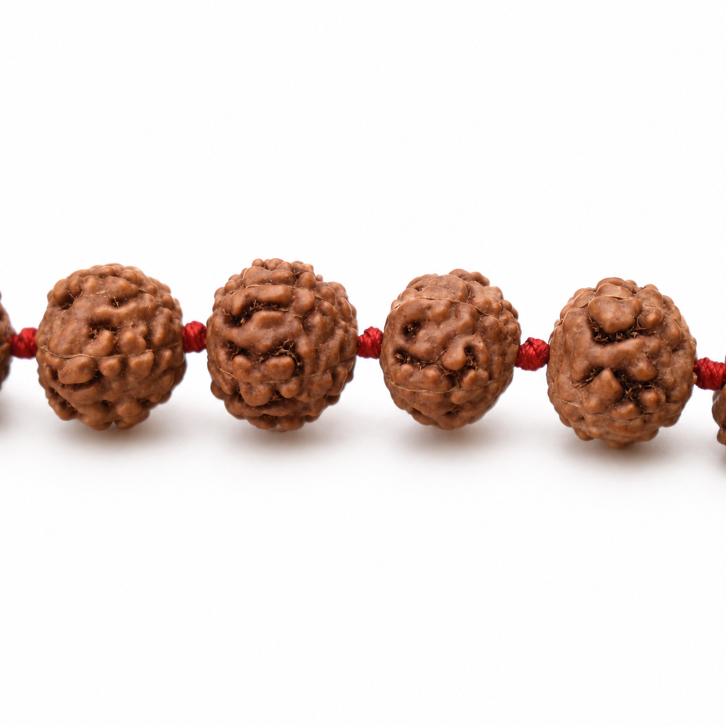 Natural Rudraksha Mala 21+1 – Authentic Rudraksha Seed Chanting Beads