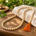 Bel Wood Mala 54+1 – Natural Bilva Wood Hand-Knotted Japa Mala for Chanting