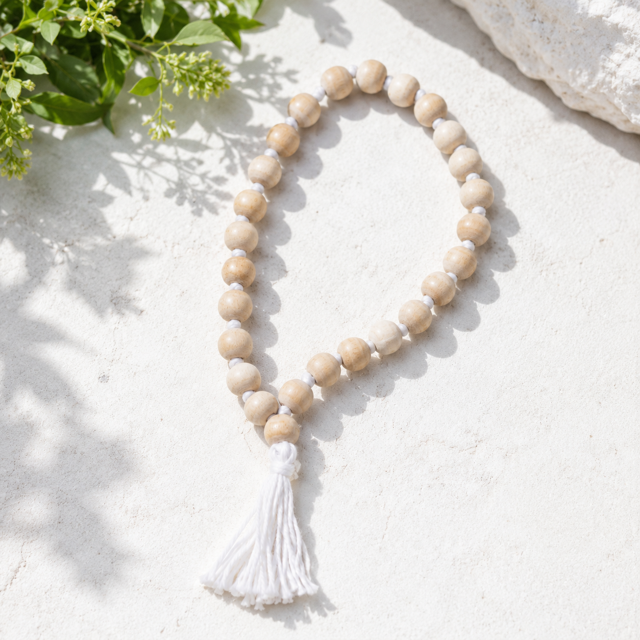 Tulsi Mala 27+1 – Natural Basil Wood Hand-Knotted Pocket Japa Mala for Chanting