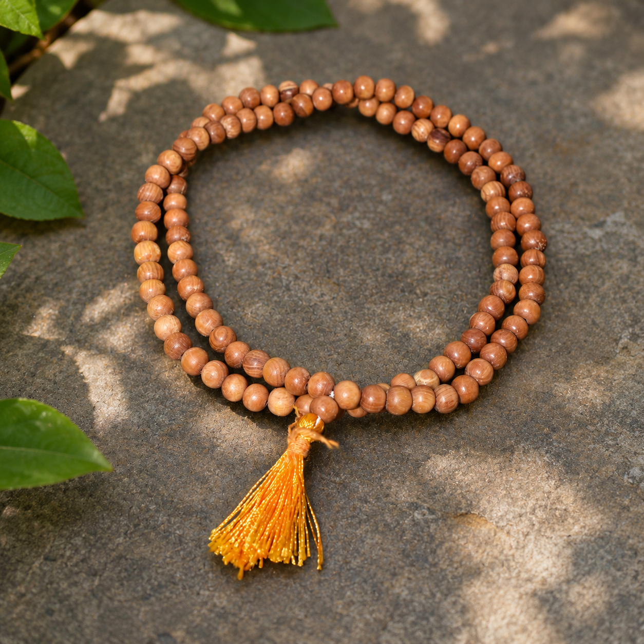 Devdar Wood Mala (Devadaru) – Natural Himalayan Cedar 108 Beads