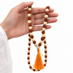 Natural Rudraksha & Bel Wood Combination Mala – Handcrafted Traditional Spiritual Mala