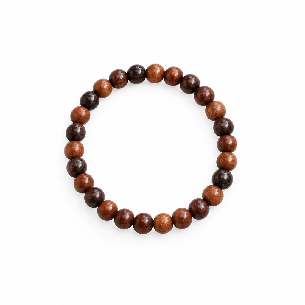Natural (Khair Wood) Bracelet – Handcrafted Natural Wooden Beaded Bracelet for Daily Wear