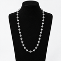 Natural Sphatik Mala with German Silver Caps – Authentic Clear Quartz Beads