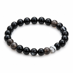 Natural Black Hakik Bracelet (8mm) – Authentic Black Agate Gemstone Wrist Accessory