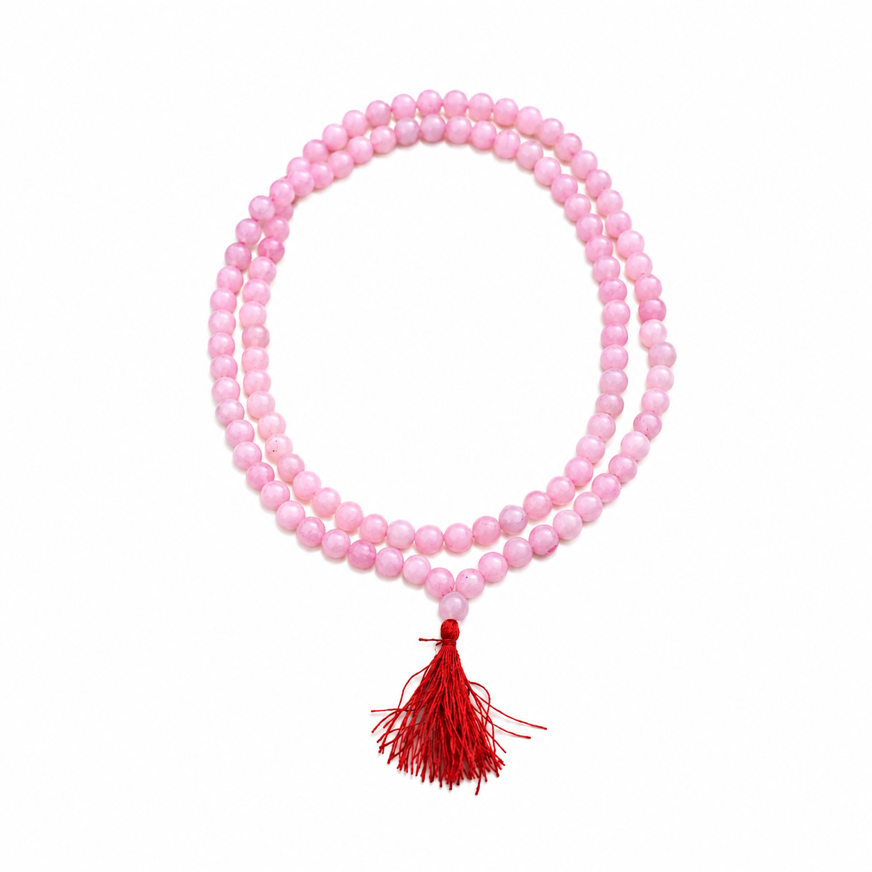 Natural Rose Quartz Gemstone Mala (8mm) – Authentic Soft Pink Crystal 108 Beads Mala