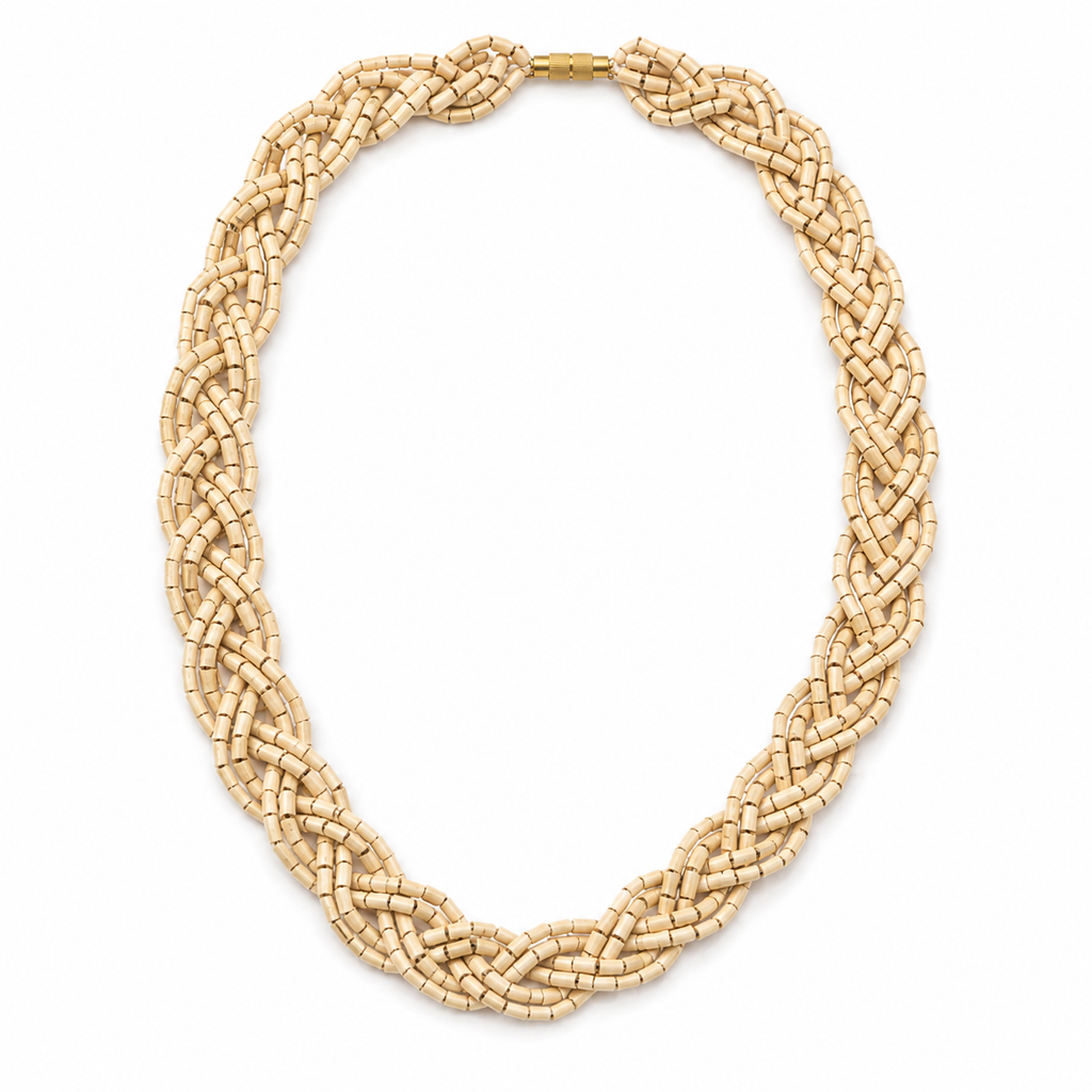 Multi-Layer Twisted Tulsi Kanthi Mala – Premium Hand-Woven Basil Wood Layered Neckpiece
