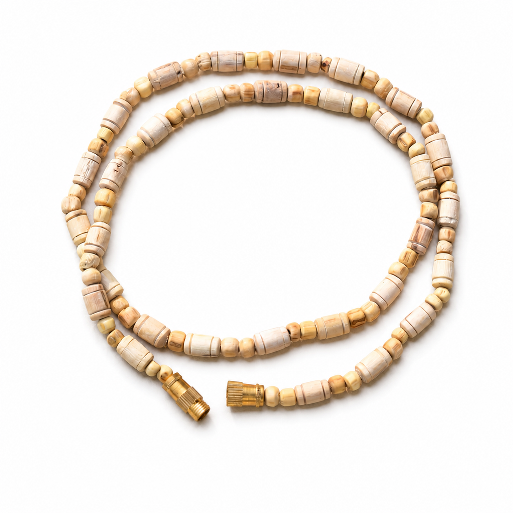 Premium Barrel Tulsi Kanthi Mala – Authentic Barrel-Shaped Basil Wood Sacred Neckpiece