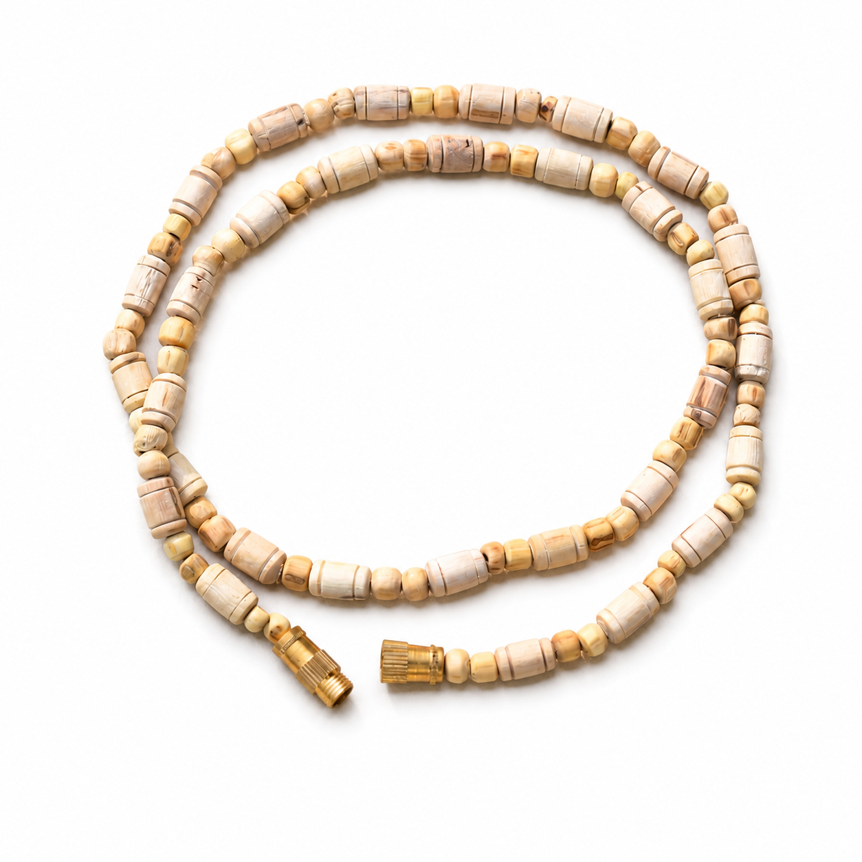 Premium Barrel Tulsi Kanthi Mala – Authentic Barrel-Shaped Basil Wood Sacred Neckpiece