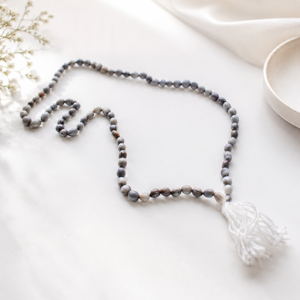 Natural Vaijanti Mala – Authentic Wild Vyjayanti Seeds 108 Beads Japa Mala