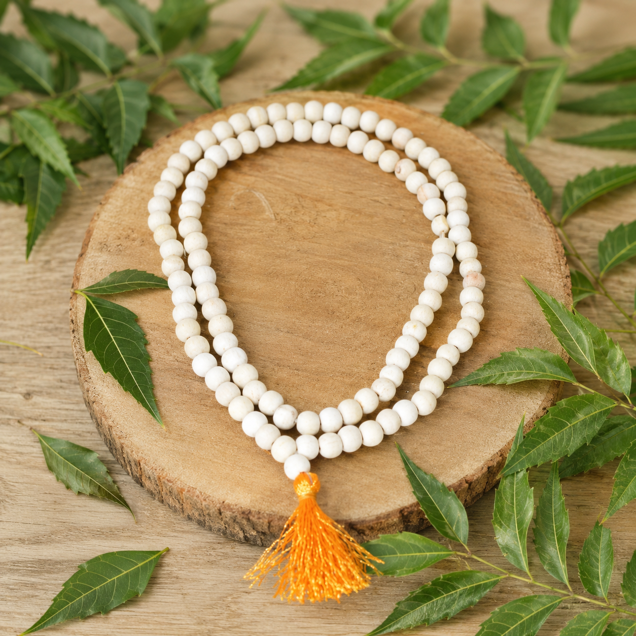 Neem Wood Mala – Natural Neem Tree 108 Beads Japa Mala