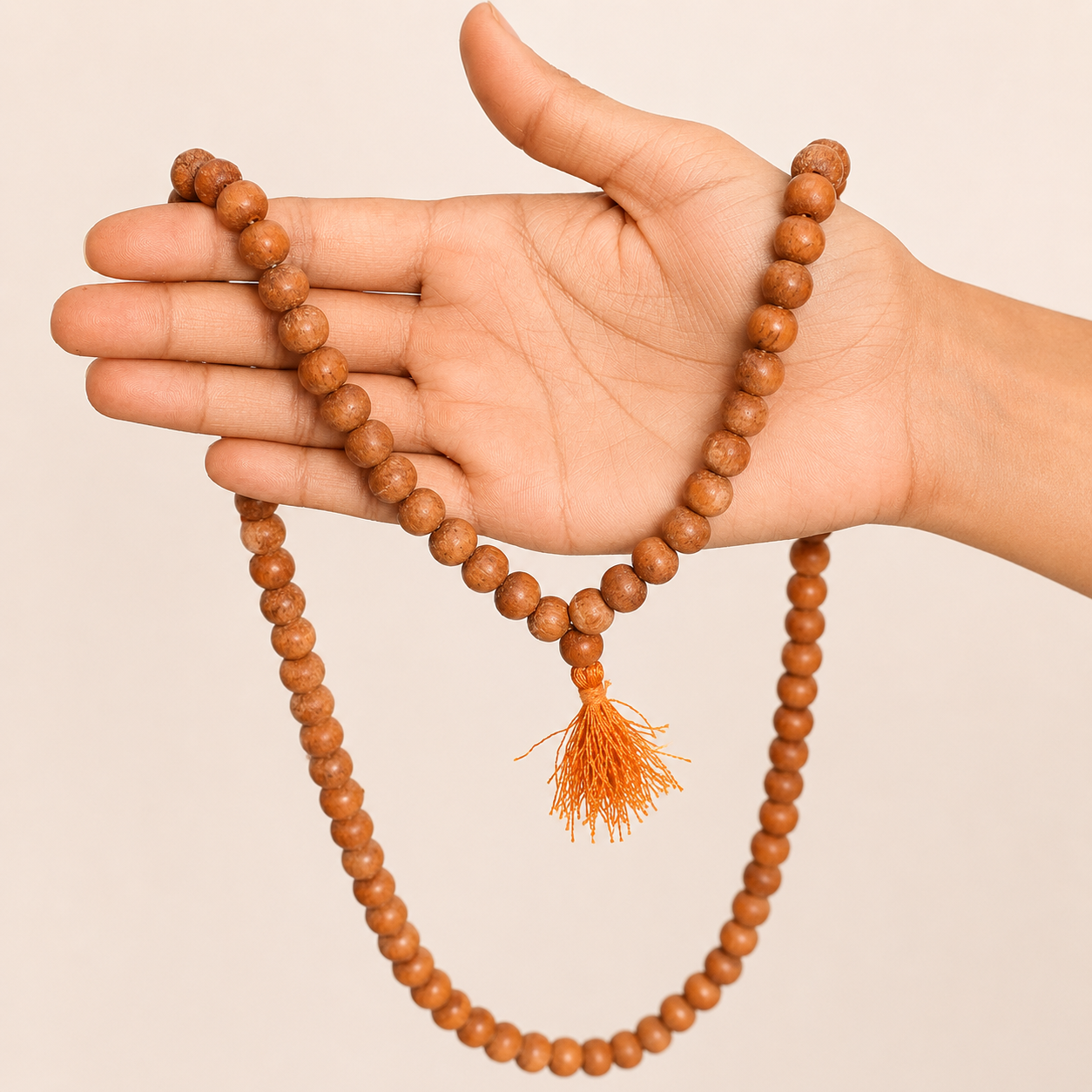 Devdar Wood Mala (Devadaru) – Natural Himalayan Cedar 108 Beads