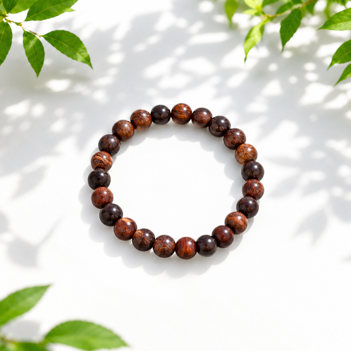 Natural (Khair Wood) Bracelet – Handcrafted Natural Wooden Beaded Bracelet for Daily Wear