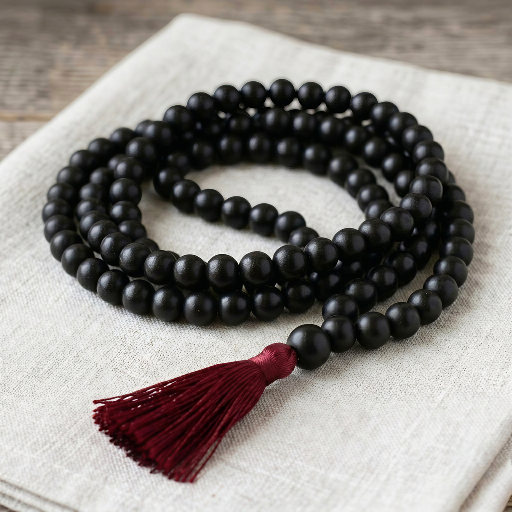 Karungali Mala (Black Ebony Wood) – Natural 108 Beads