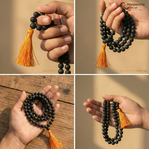 Karungali Mala 8mm (Black Ebony Wood) – Natural 108 Beads