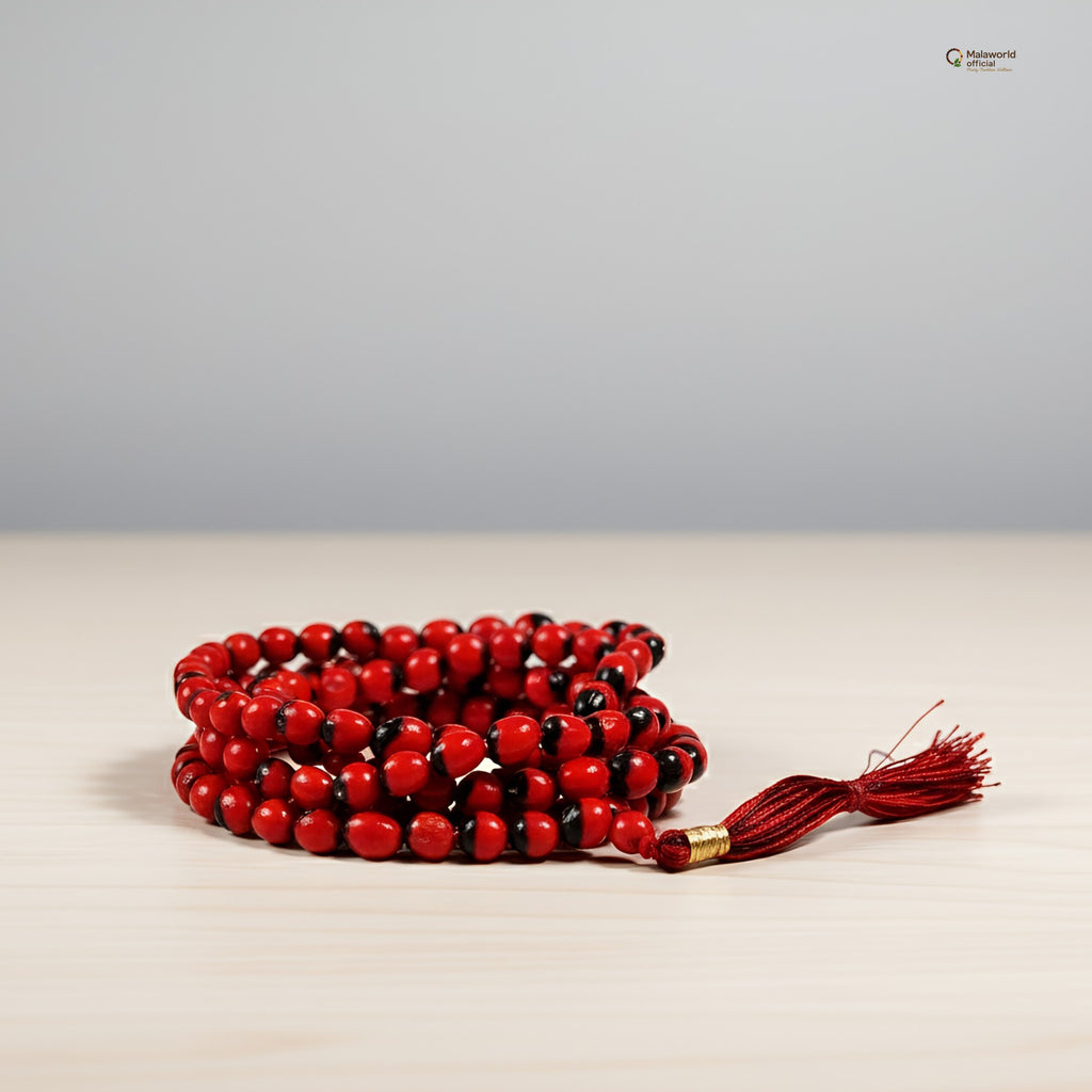 Sacred Red Gunja Mala (Lal Chirmi) | Beads of Attraction & Prosperity - Malaworldofficial