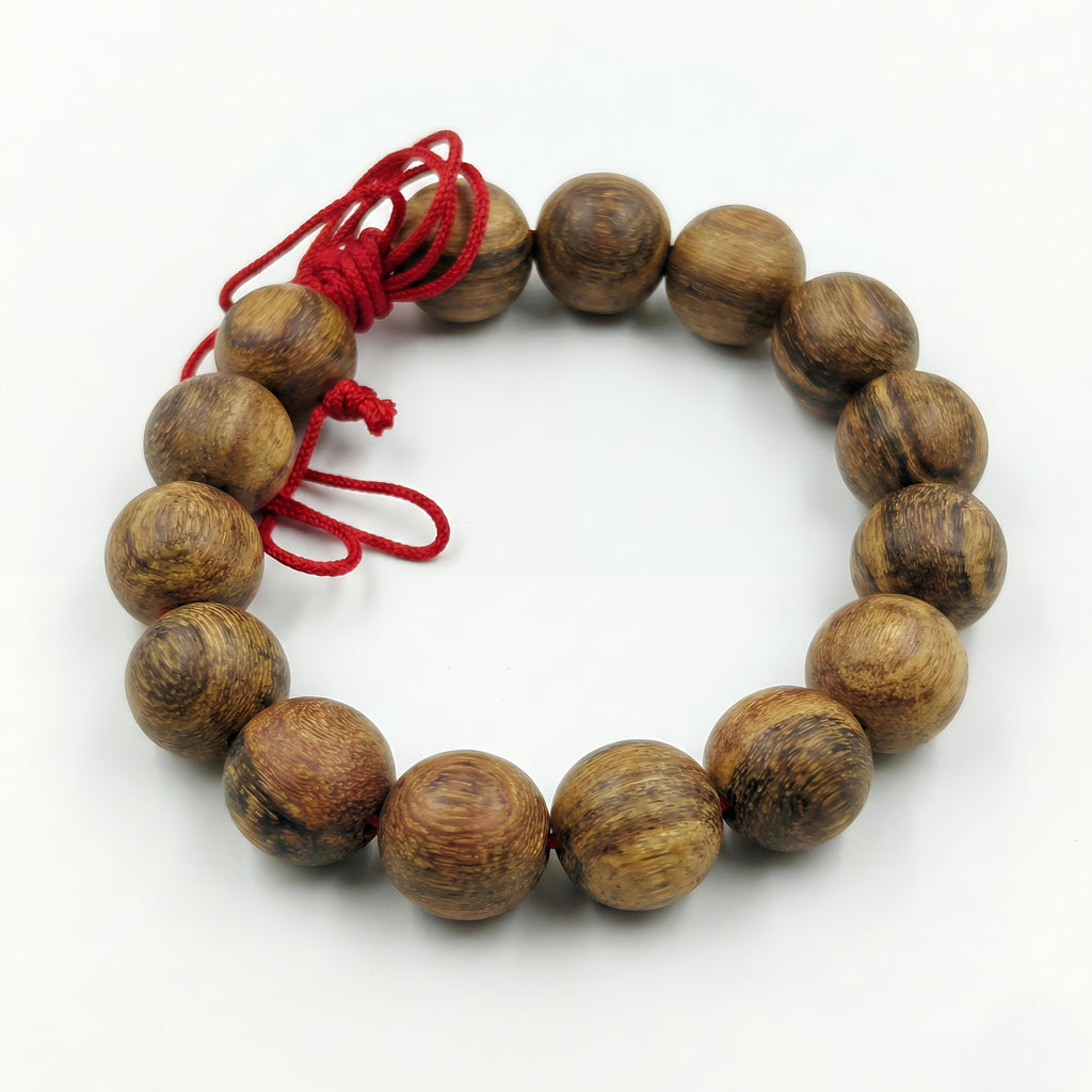 Dahiman Wood Bracelet – Natural Beads with Adjustable Cord