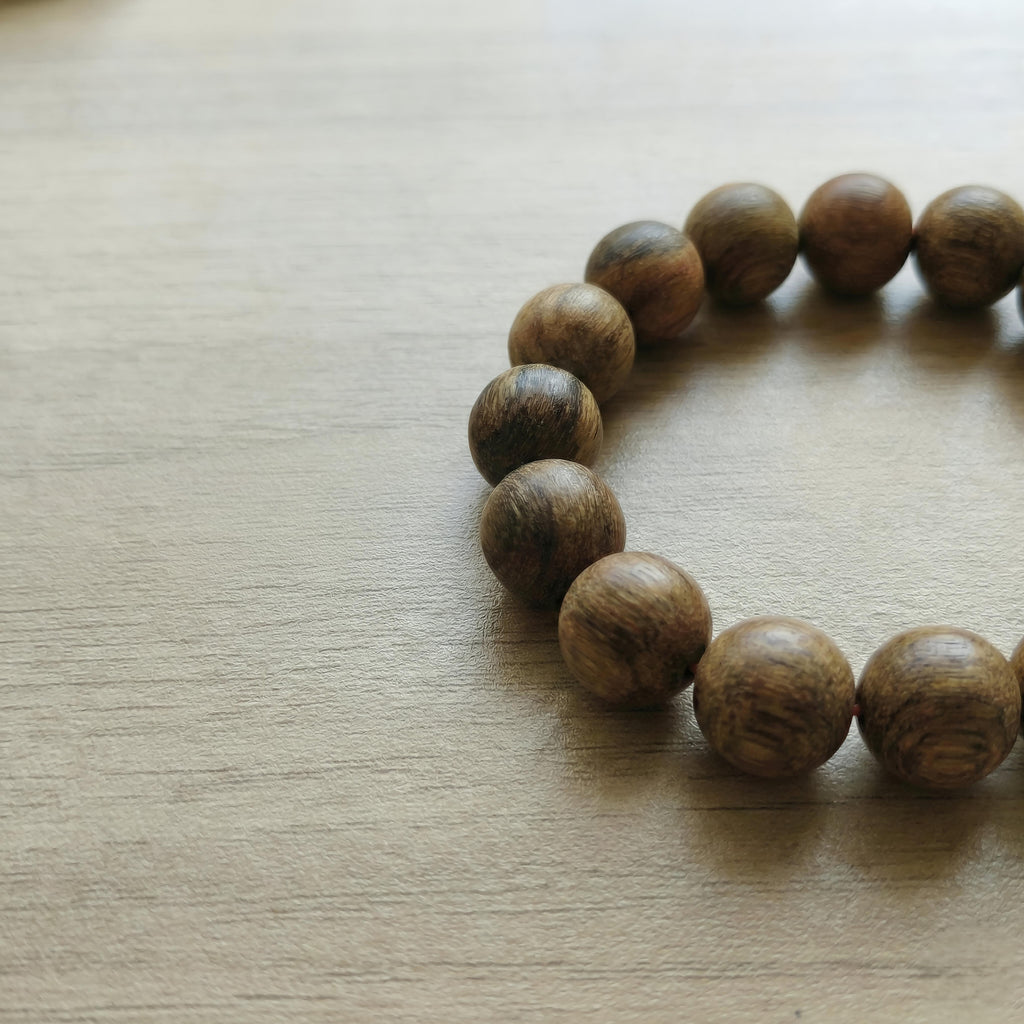 Dahiman Wood Bracelet – Natural Beads with Adjustable Cord