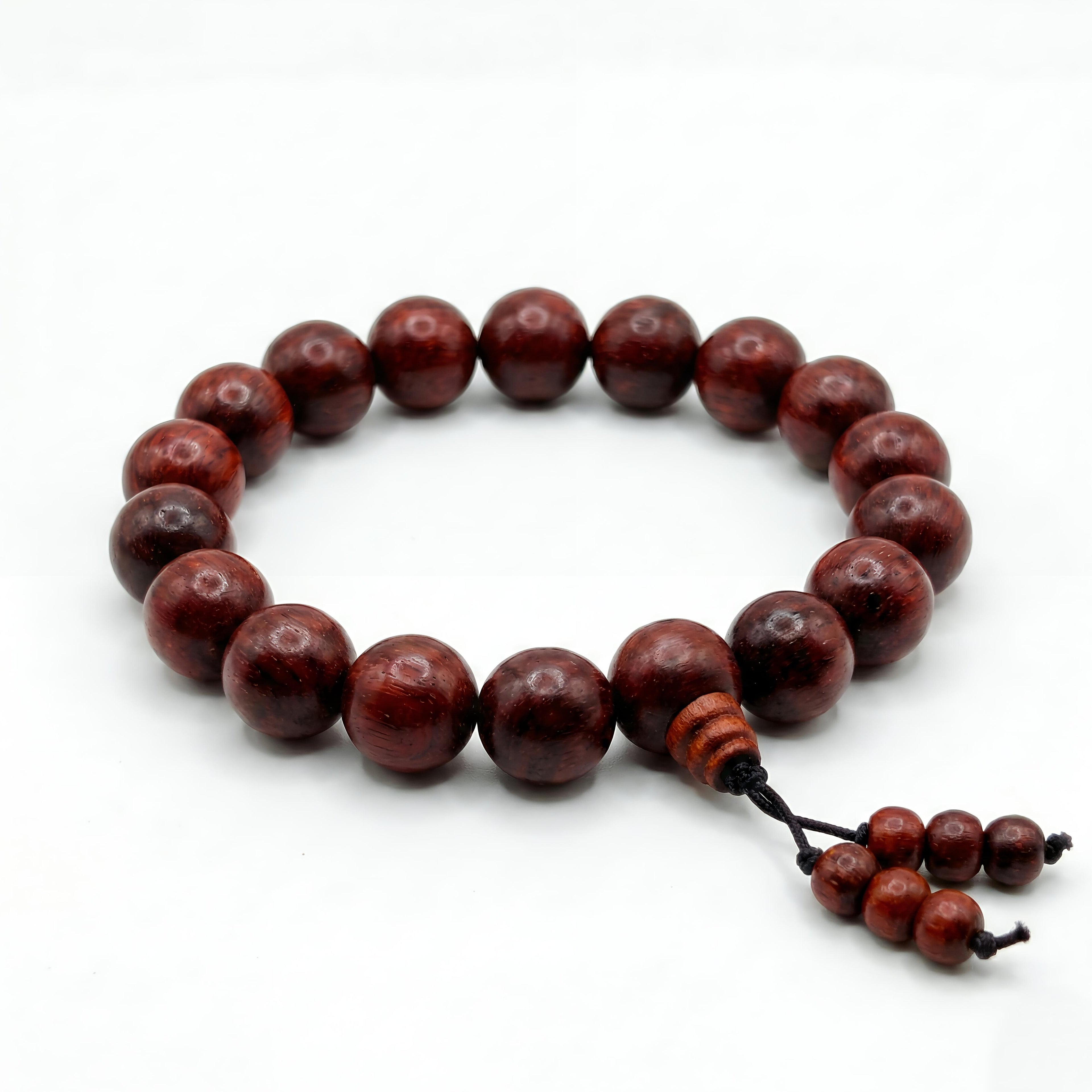 Traditional Red Sandalwood Bead Bracelet for Peace & Protection