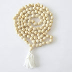 White Gunja Mala (Safed Chirmi) – Natural Seeds 108 Beads