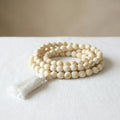 White Gunja Mala (Safed Chirmi) – Natural Seeds 108 Beads