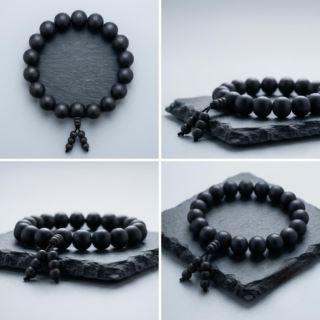 Powerful Karungali (Ebony Wood) Bracelet - Natural Matte Black Beads