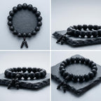 Karungali Wood Bracelet (Ebony) – Matte Black Natural Beads