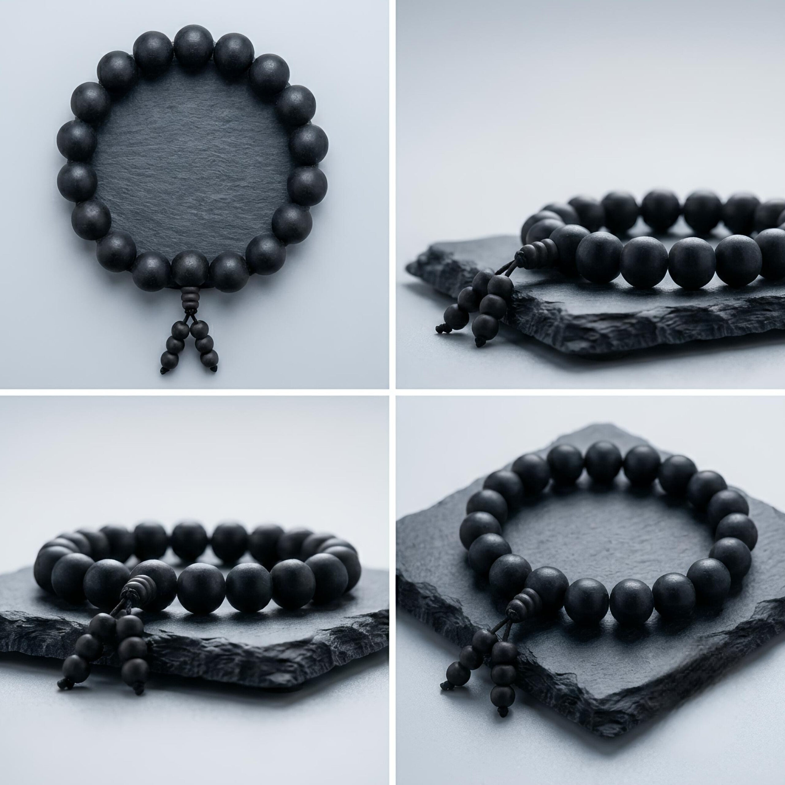 Powerful Karungali (Ebony Wood) Bracelet - Natural Matte Black Beads