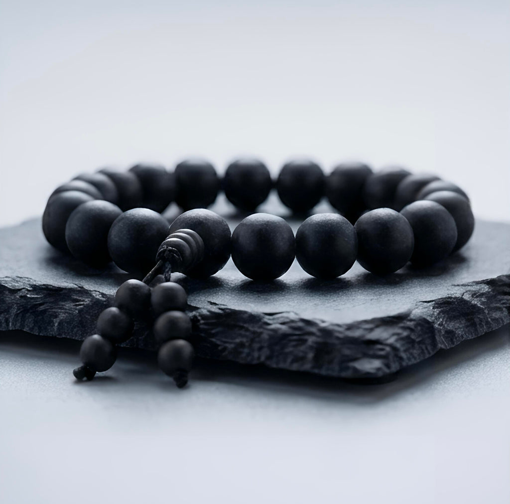 Powerful Karungali (Ebony Wood) Bracelet - Natural Matte Black Beads