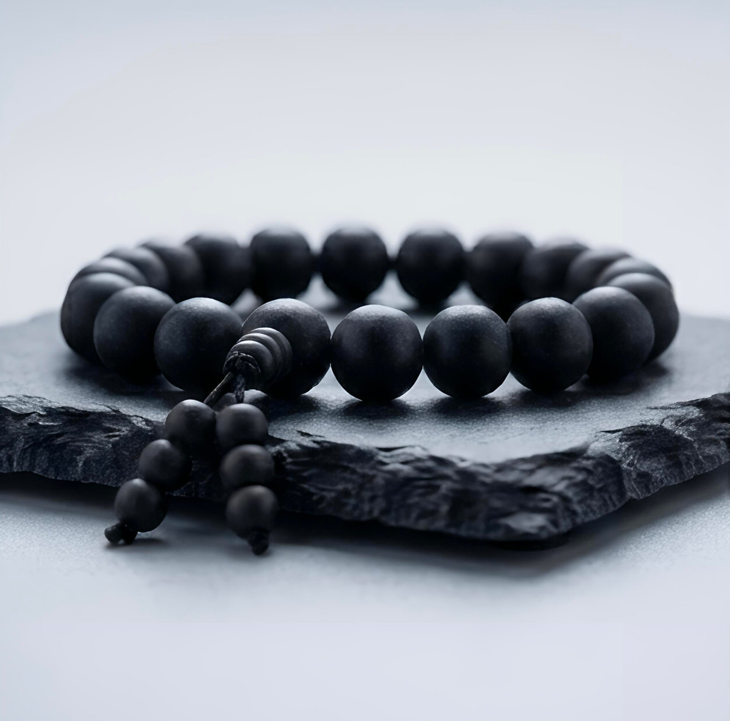 Powerful Karungali (Ebony Wood) Bracelet - Natural Matte Black Beads