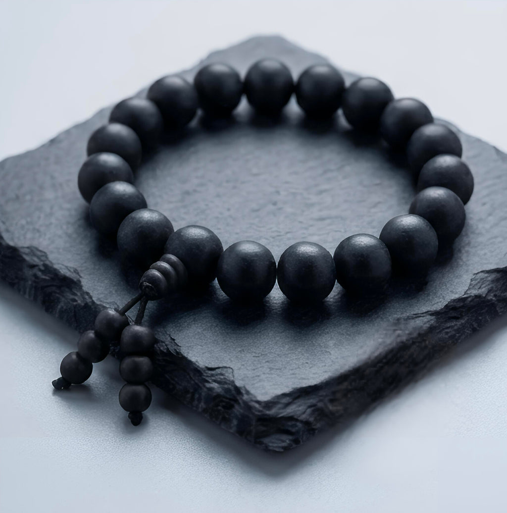 Powerful Karungali (Ebony Wood) Bracelet - Natural Matte Black Beads