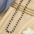 Karungali Malai Necklace - Silver Cap Plated (Black Ebony) - 8mm