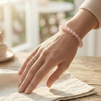 Rose Quartz Bracelet – Natural Translucent Pink Gemstone Beads