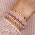 Rose Quartz Bracelet – Natural Translucent Pink Gemstone Beads