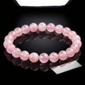 Rose Quartz Bracelet – Natural Translucent Pink Gemstone Beads