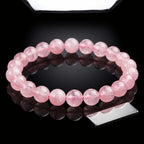 Rose Quartz Bracelet – Natural Translucent Pink Gemstone Beads
