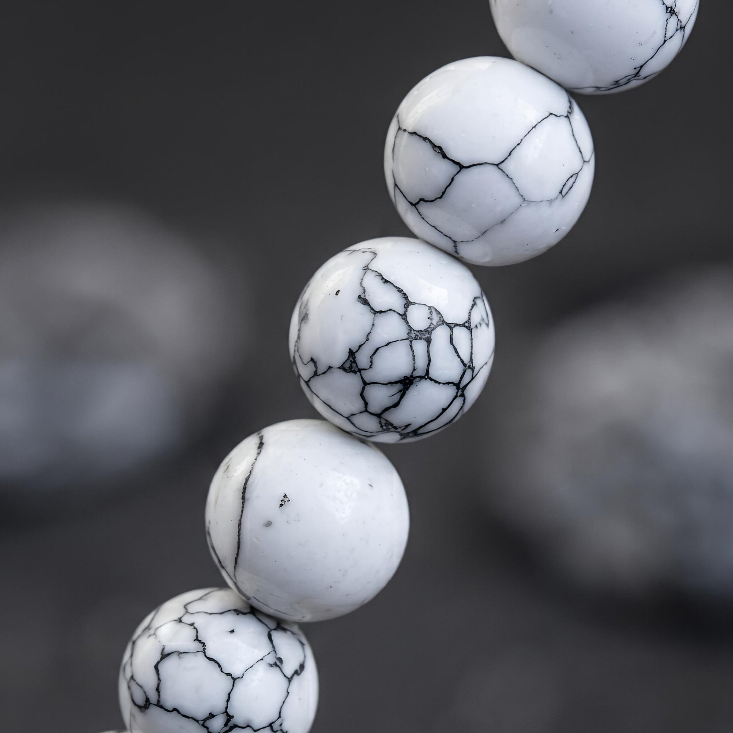 Howlite Bracelet – Natural White Marble-Effect Gemstone Beads