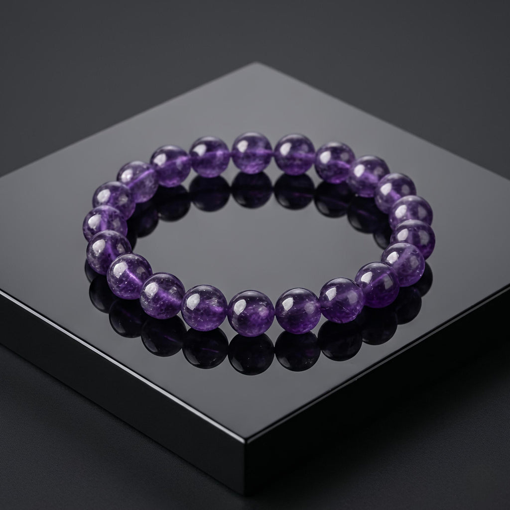 Amethyst Bracelet – Natural Purple Gemstone Beads