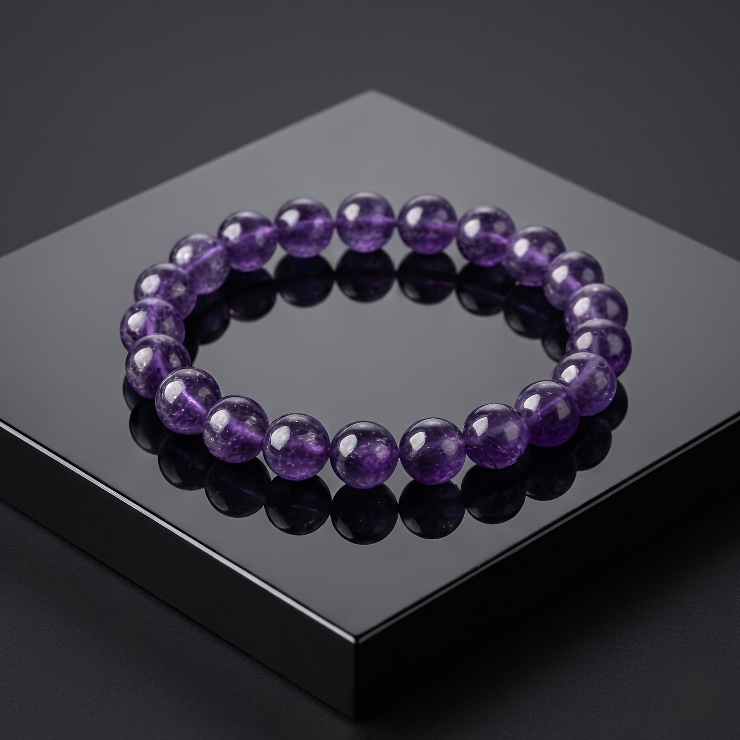 Amethyst Bracelet – Natural Purple Gemstone Beads