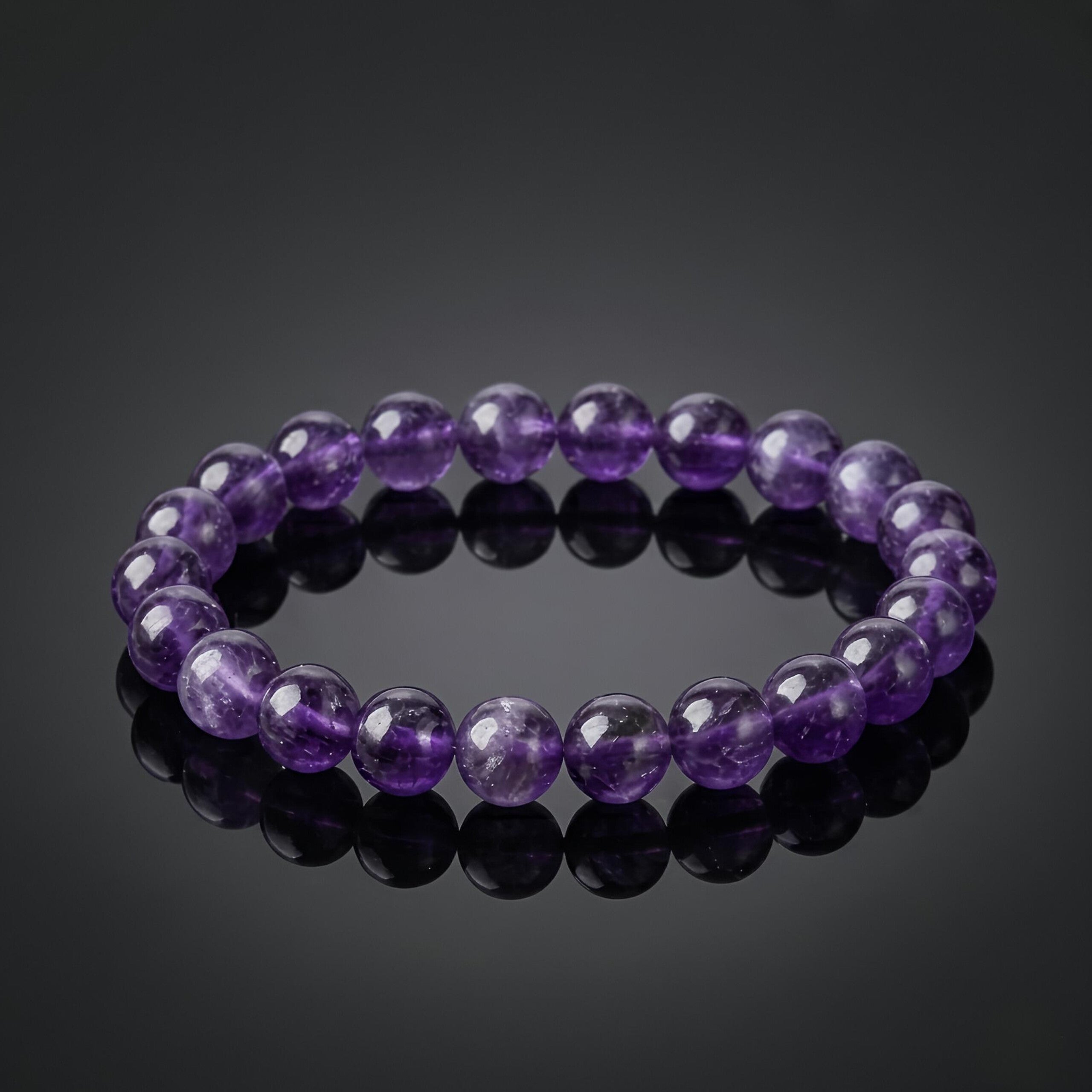 Amethyst Bracelet – Natural Purple Gemstone Beads